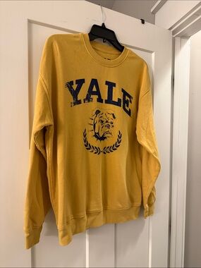Mustard Crewneck Sweatshirt - Classic University Graphic